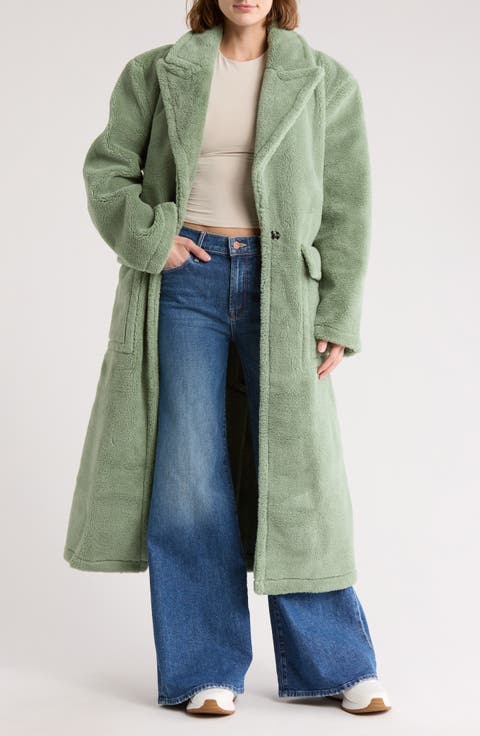 Faux Fur Longline Coat