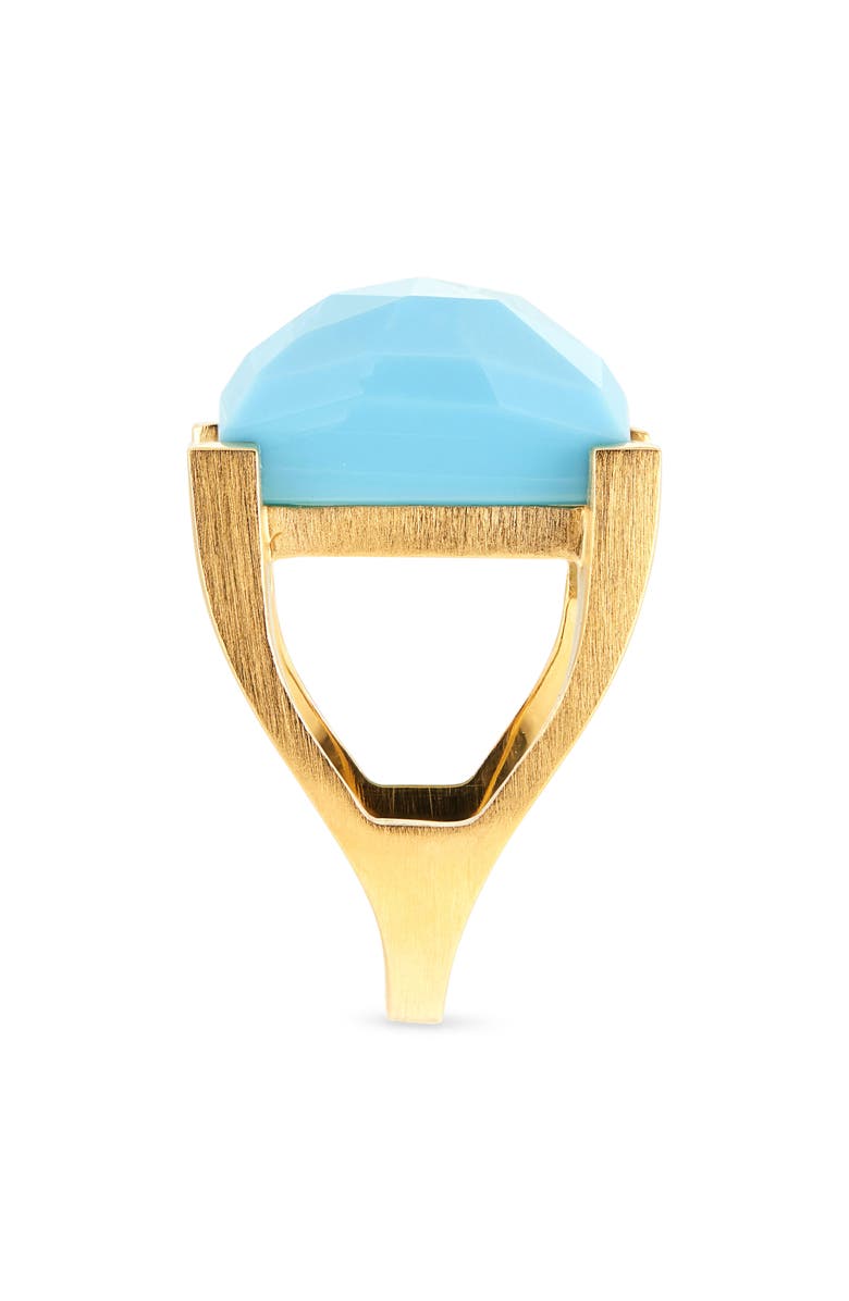 Dean Davidson Plaza Turquoise Cocktail Ring, Alternate, color, Turquoise Sky/ Gold