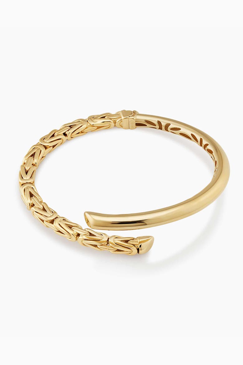 14K Yellow Gold Byzantine Bypass Bangle, Alternate, color, Yellow Gold