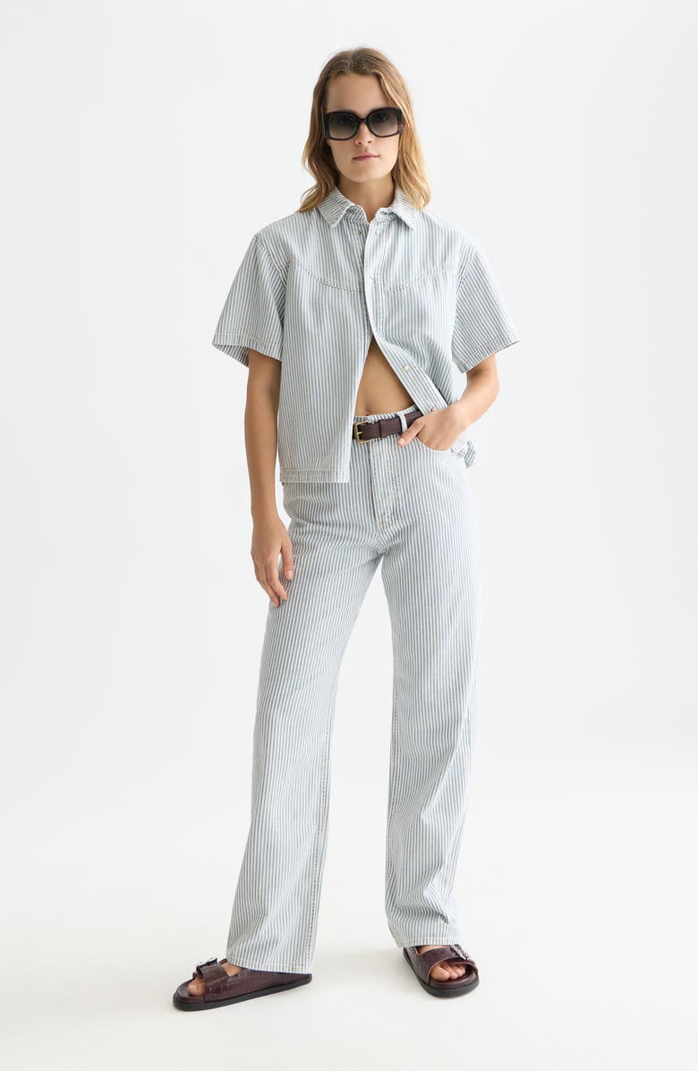 Scotch & Soda Stripe Denim Shirt, Alternate, color, Indigo Stripe