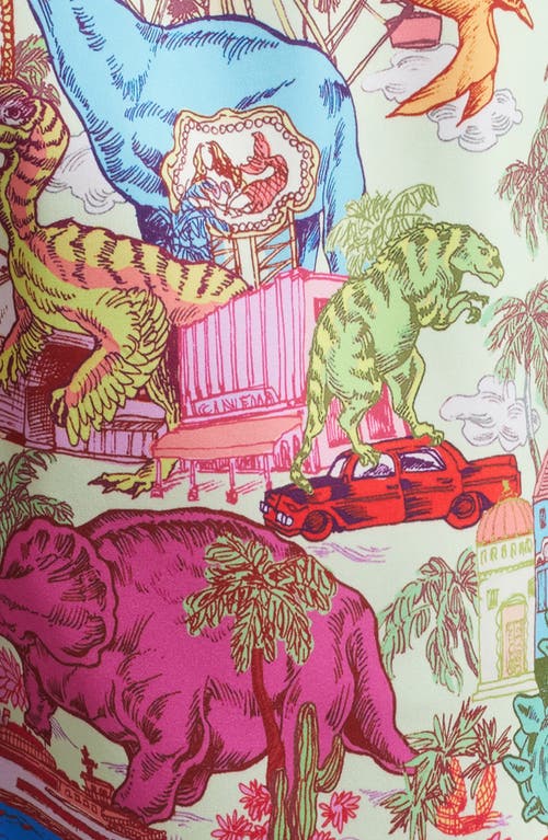 Boardies Dino Takeover Mid Length Swim Trunks In Blue Multi
