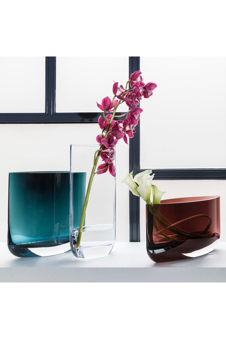 Blade Vase, Short, Alternate, color, Petroleum Green