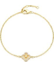 Adornia Pavé CZ Clover Charm Bracelet
