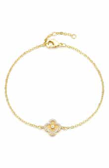 Adornia Pavé CZ Clover Charm Bracelet