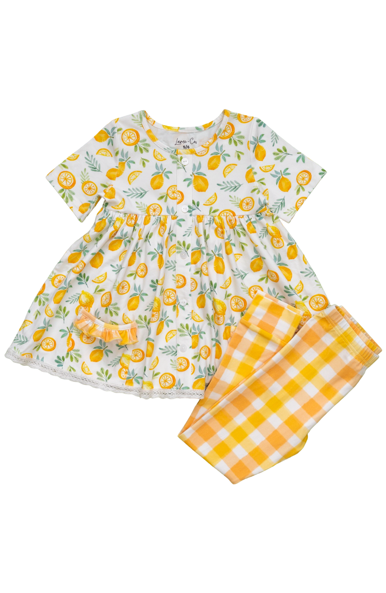 Laree + Co Leighton Girls Tunic + Legging Set, Main, color, Yellow