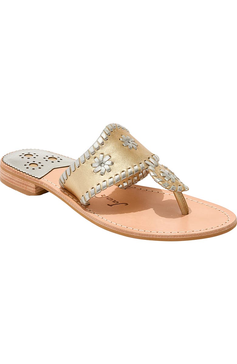 Jack Rogers Jacks Flip Flop, Main, color, Platinum/Silver