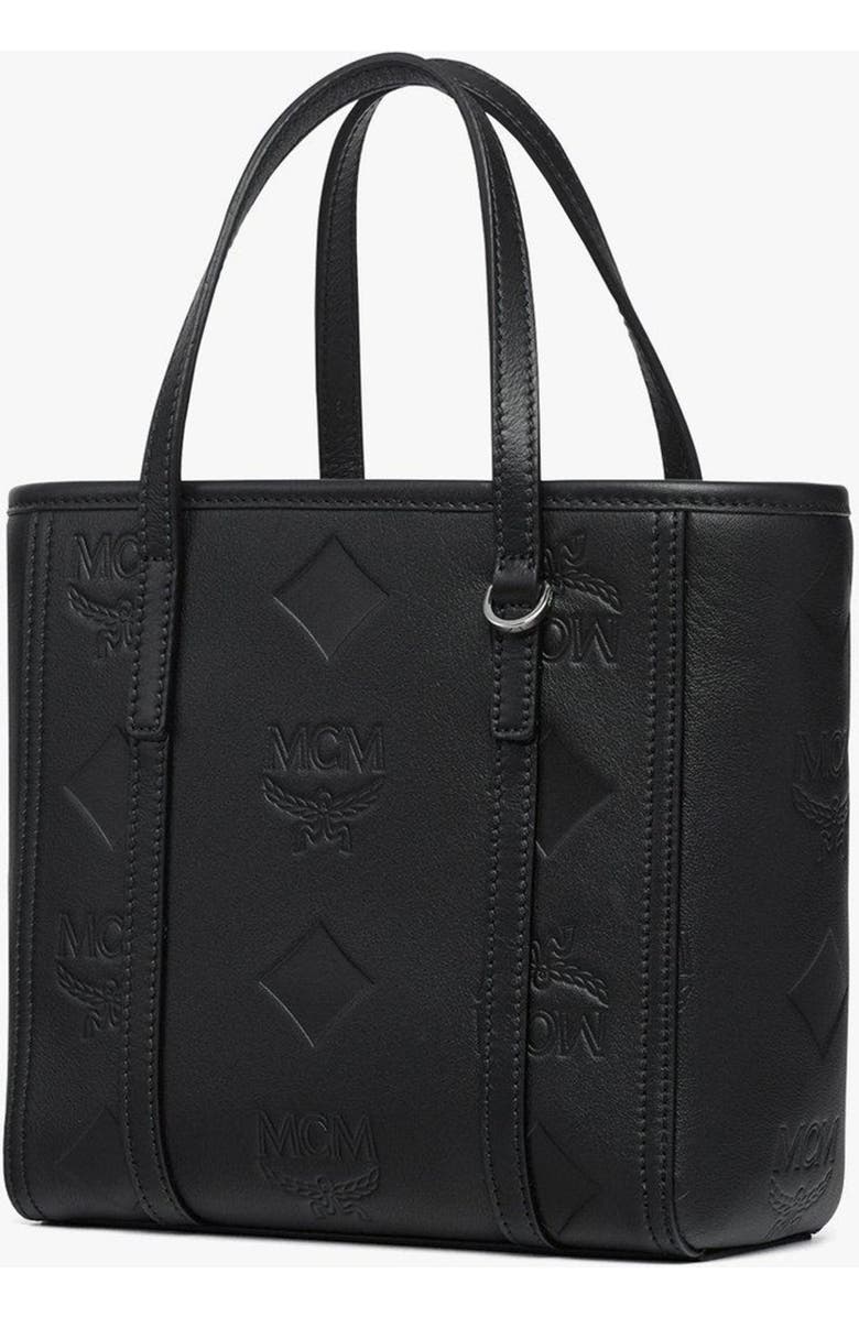 MCM Mini Toni Top-Zip Shopper in Maxi Monogram Leather, Alternate, color, Black