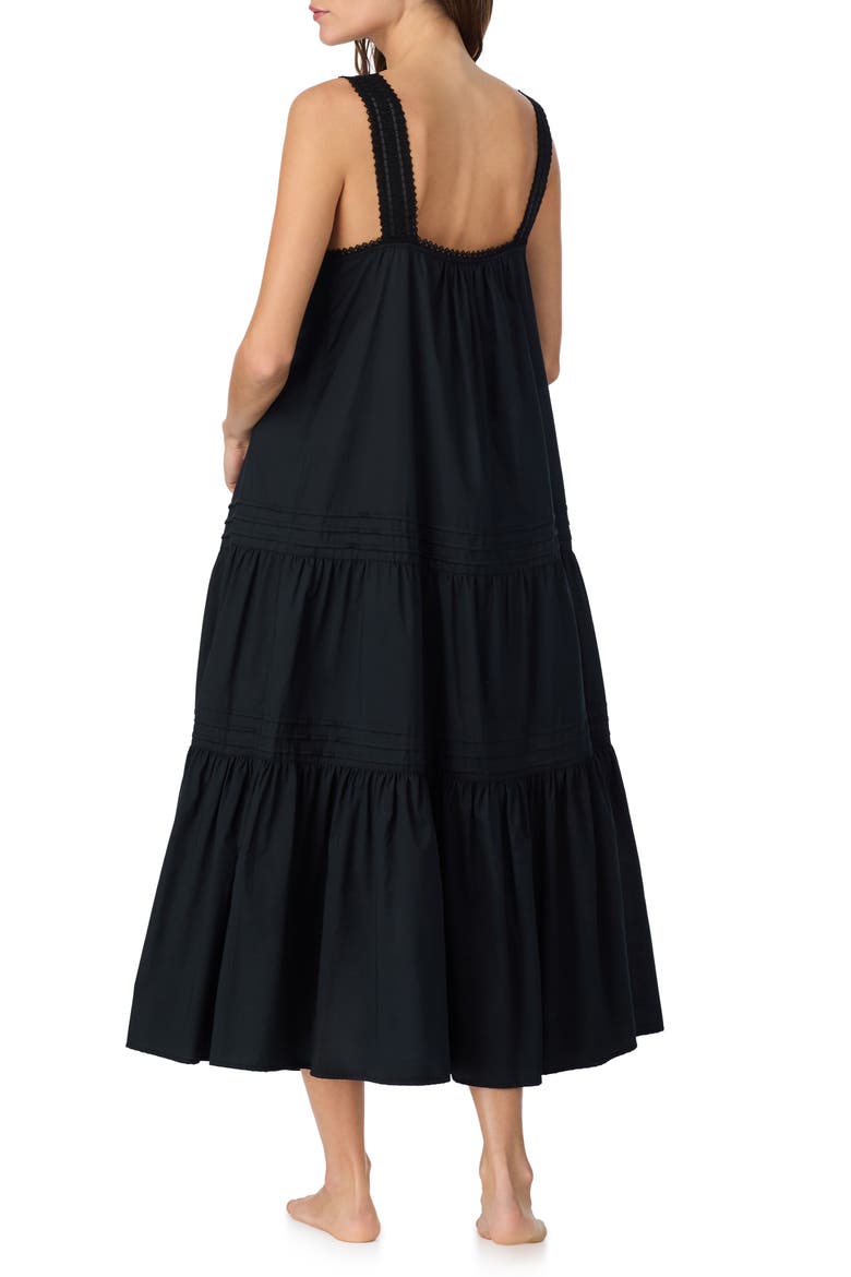 Ballet Sleeveless Cotton Nightgown, Alternate, color, BLACK