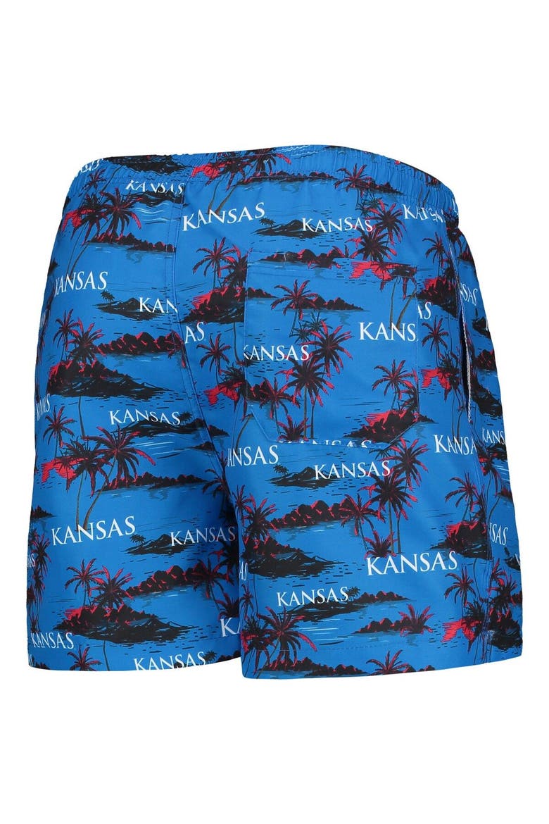 Men's FOCO Royal Kansas Jayhawks Island Palm Swim Trunks, Alternate, color, Royal