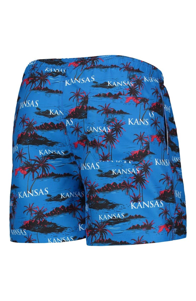 FOCO Men's FOCO Royal Kansas Jayhawks Island Palm Swim Trunks, Alternate, color, Royal