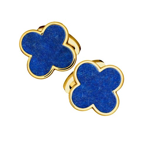 Four Leaf Clover 18K Gold Vermeil Sterling Cufflinks