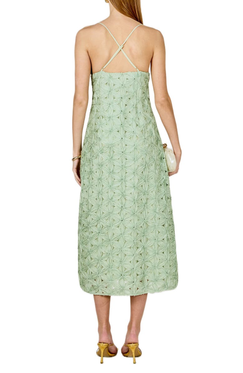 Endless Rose Textured Floral Midi Dress, Alternate, color, Sage