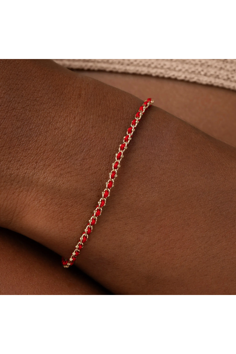 Harmony Bound Red String Bracelet, Alternate, color, Red/Gold