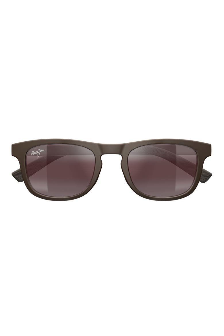50mm Polarized Gradient Square Sunglasses, Main, color, BROWN