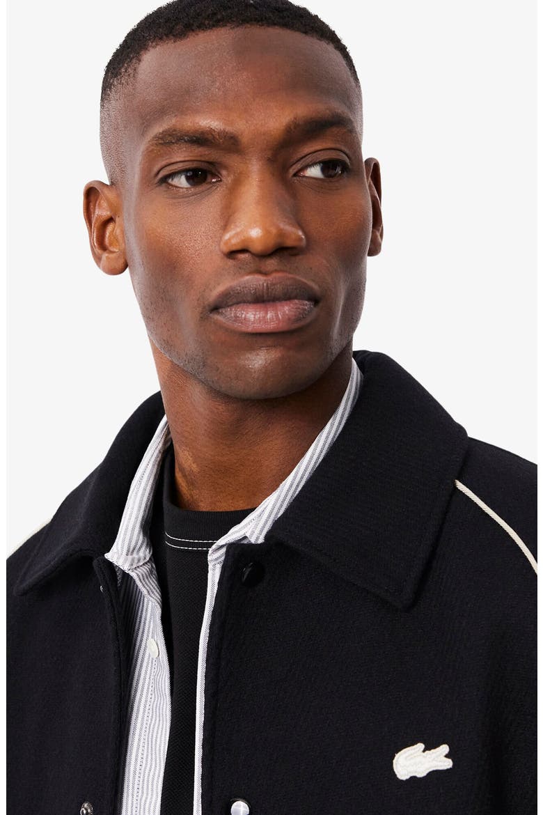 Logo Appliqué Wool Blend Varsity Jacket, Alternate, color, BLACK