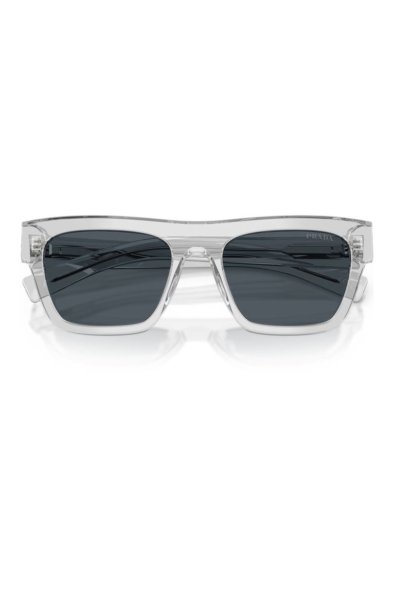 55mm Rectangular Sunglasses, Alternate, color, CRYSTAL GREY / DARK GREY