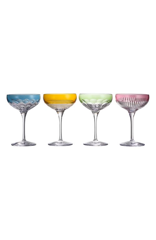Waterford Mixology Mixed Large Coupe Crystal Glasses 280ml Set Of Four In Multi