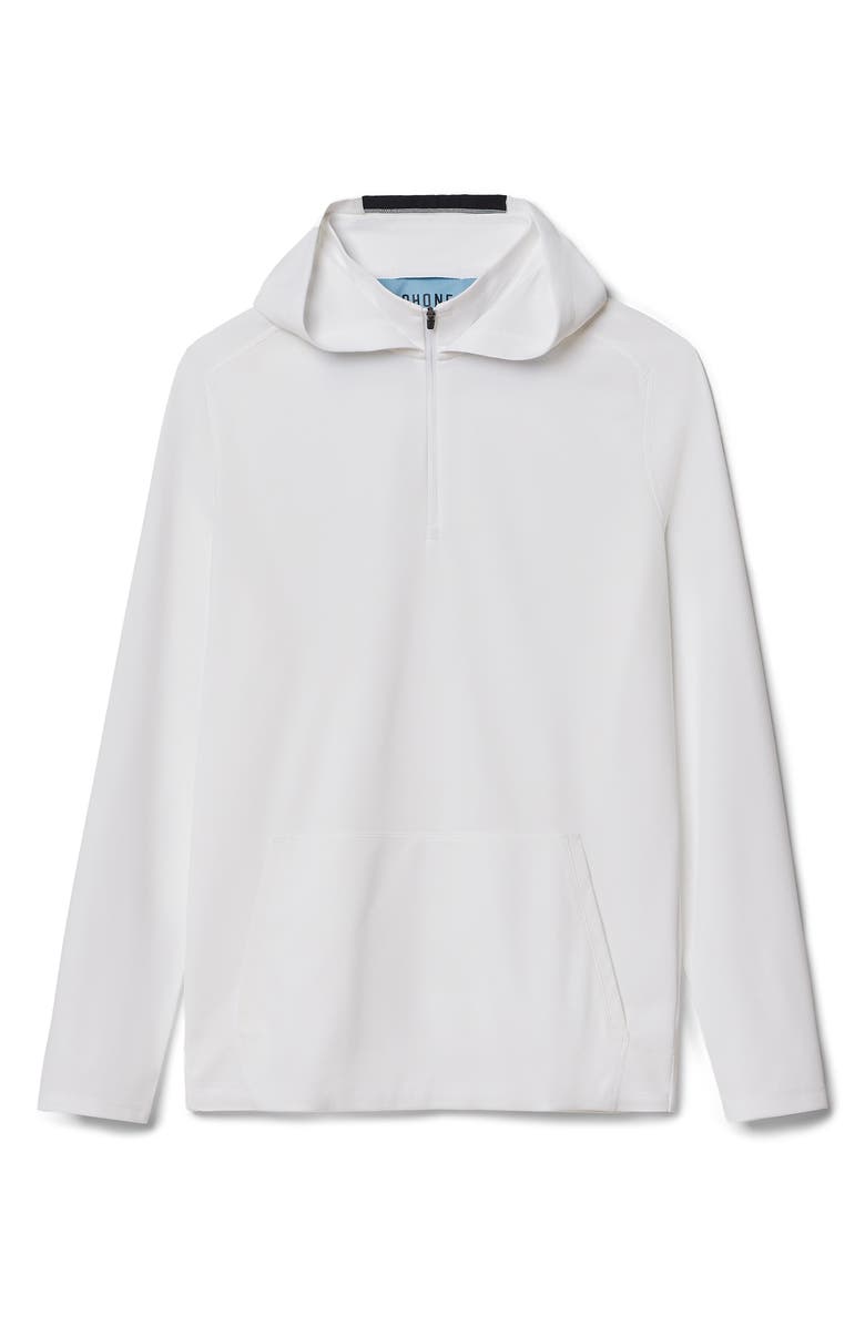 Rhone Clubhouse Performance Quarter Zip Hoodie, Alternate, color, Bright White