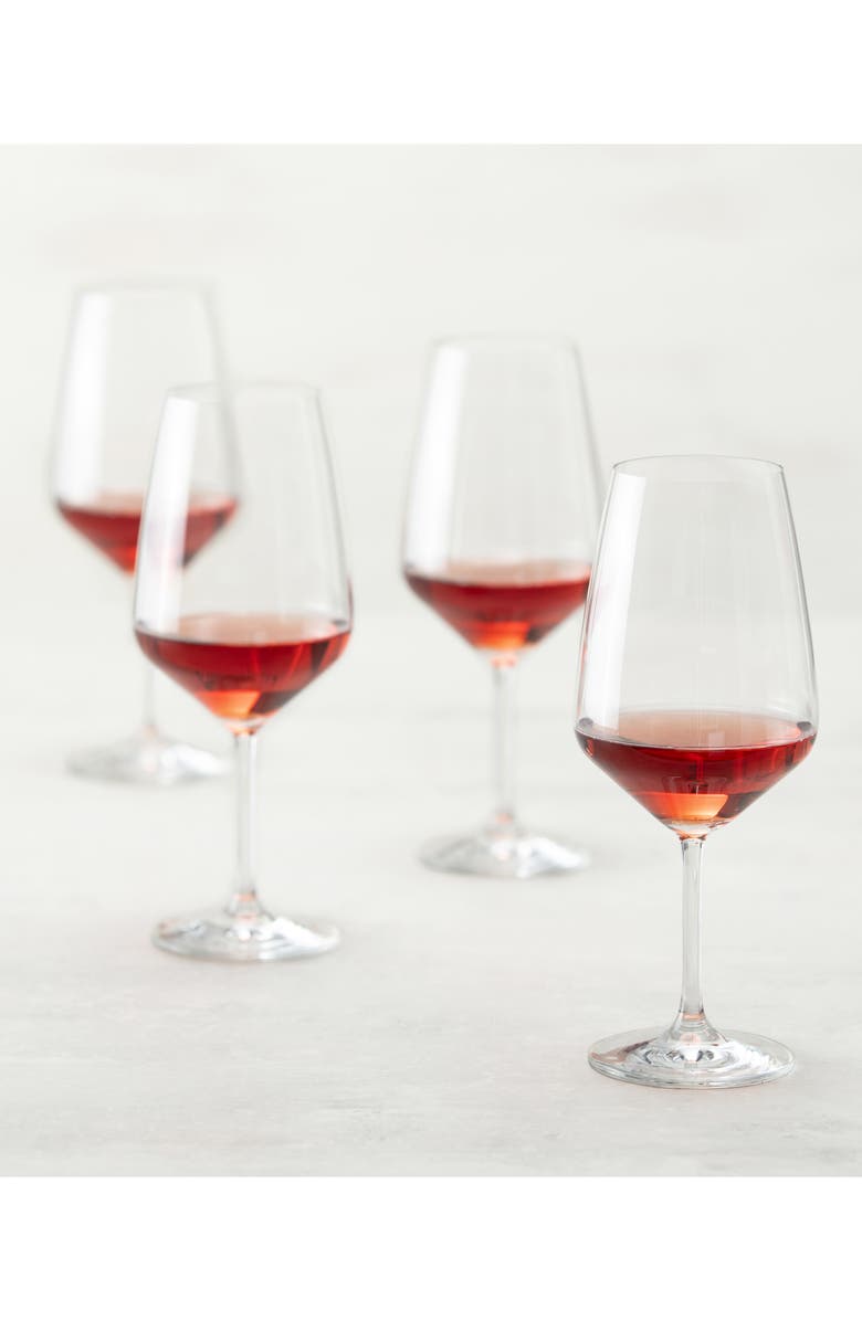 Fortessa Set of 4 Tulip Claret Wine Glasses, Alternate, color, Clear