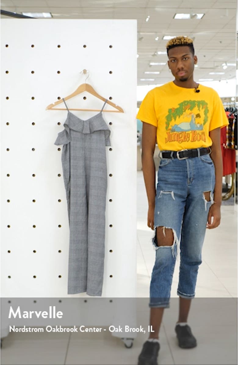 Glen Plaid Ruffle Jumpsuit, sales video thumbnail