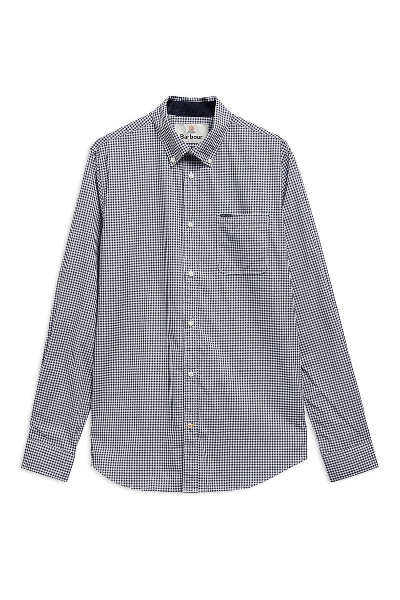 Harbourwall Tailored Gingham Button-Down Shirt, Alternate, color, NAVY