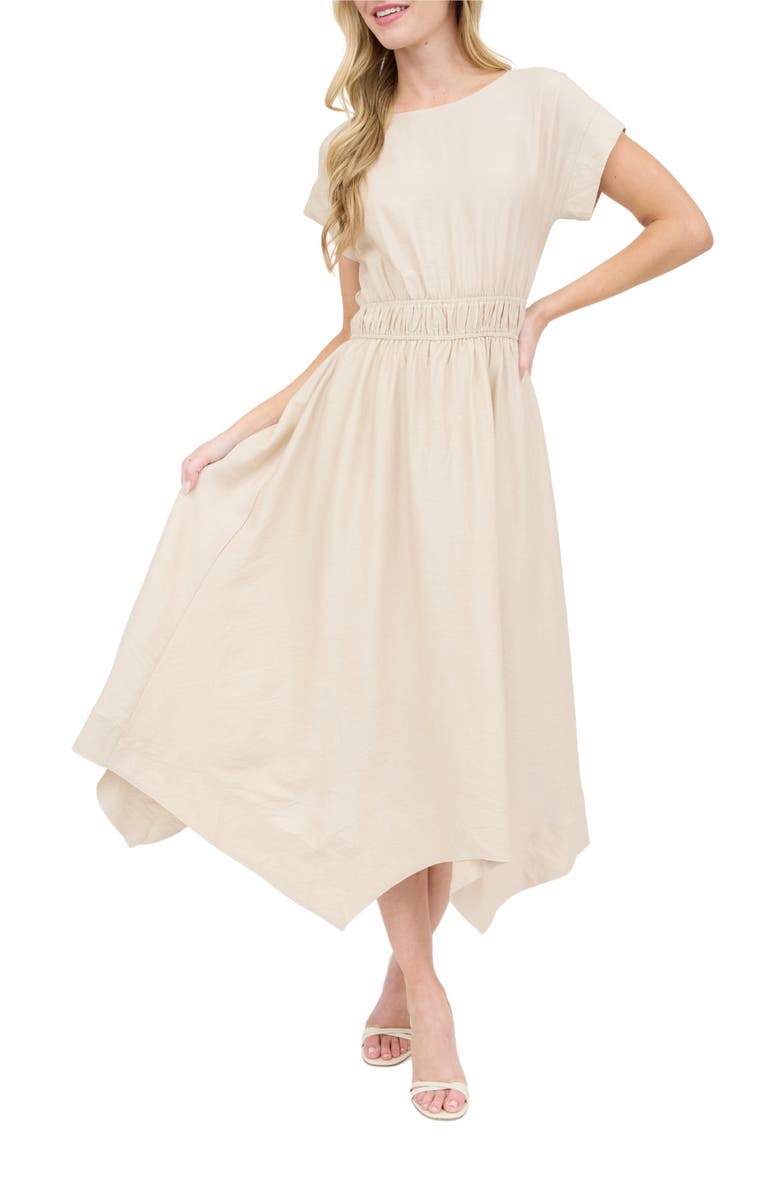 AUGUST SKY Asymmetric Shift Dress, Alternate, color, Light Khaki