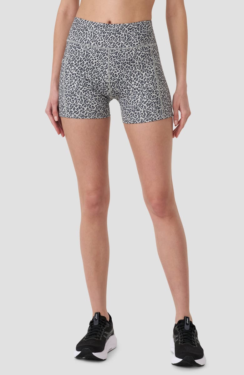 RM Rebecca Minkoff 4-Inch Biker Shorts, Main, color, Micro Leopard High Rise