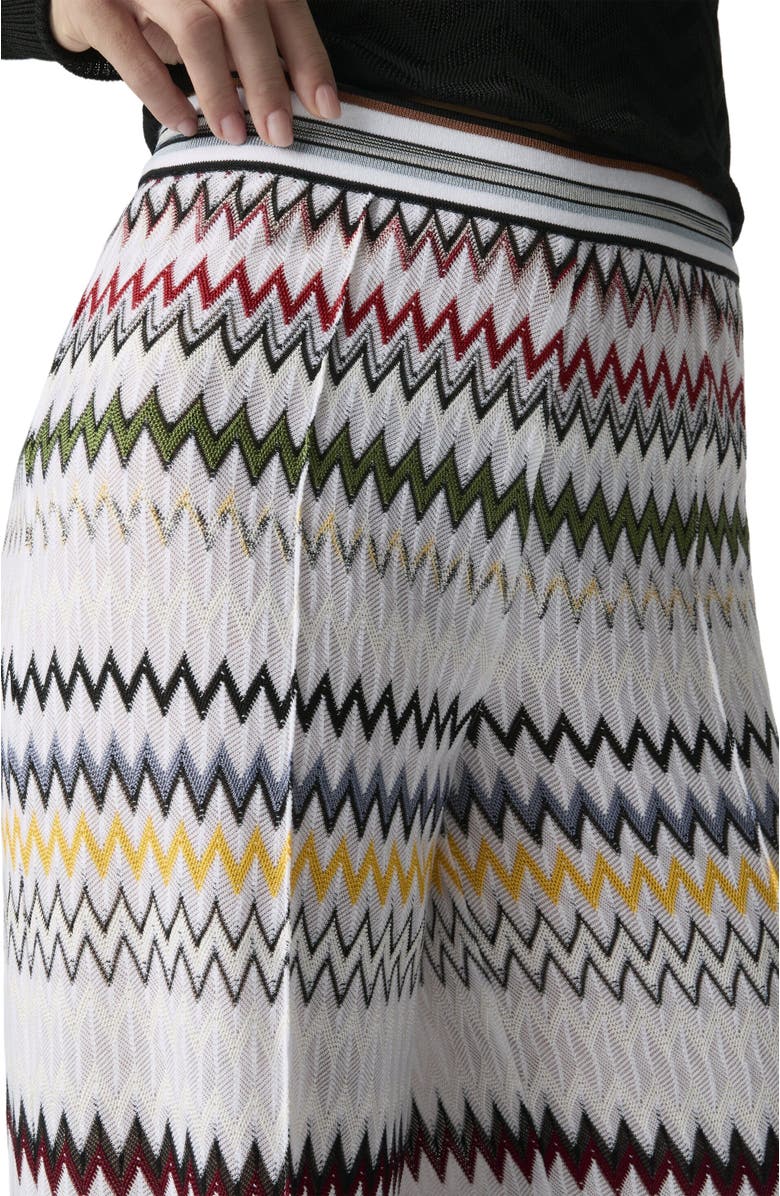 Missoni Wide Zigzag Viscose And Cotton Trousers, Alternate, color, Green& Brown