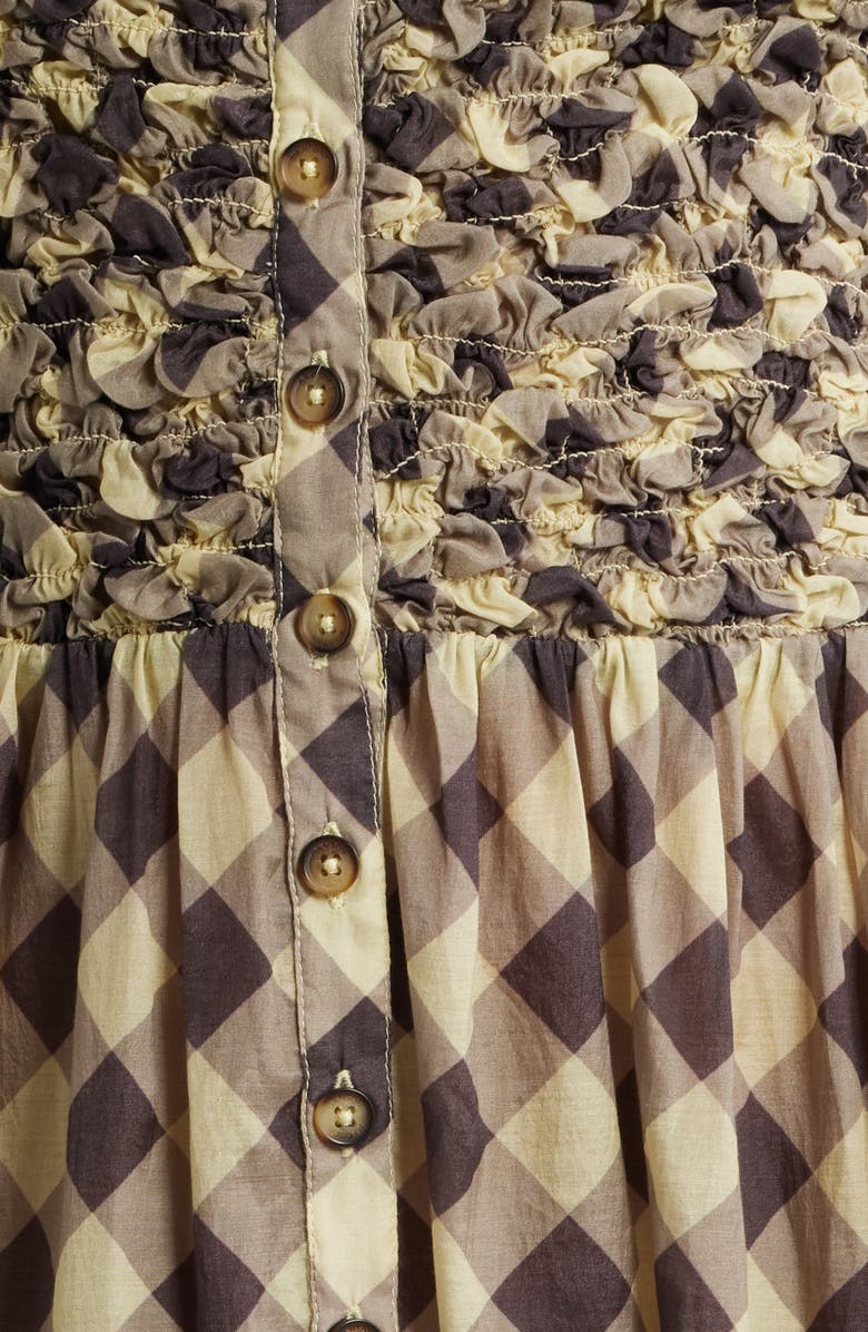 Damson Madder Posey Smocked Long Sleeve Midi Dress, Alternate, color, Butter