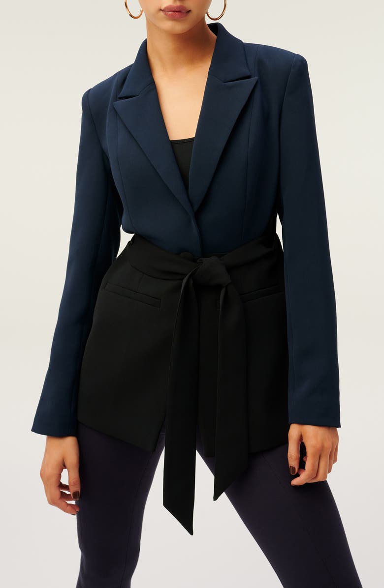 Good American Fit & Flatter Belted Blazer, Alternate, color,