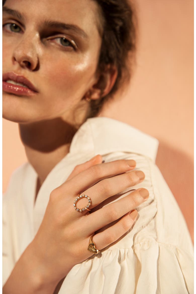 Heart Pinky Ring, Alternate, color, YELLOW GOLD