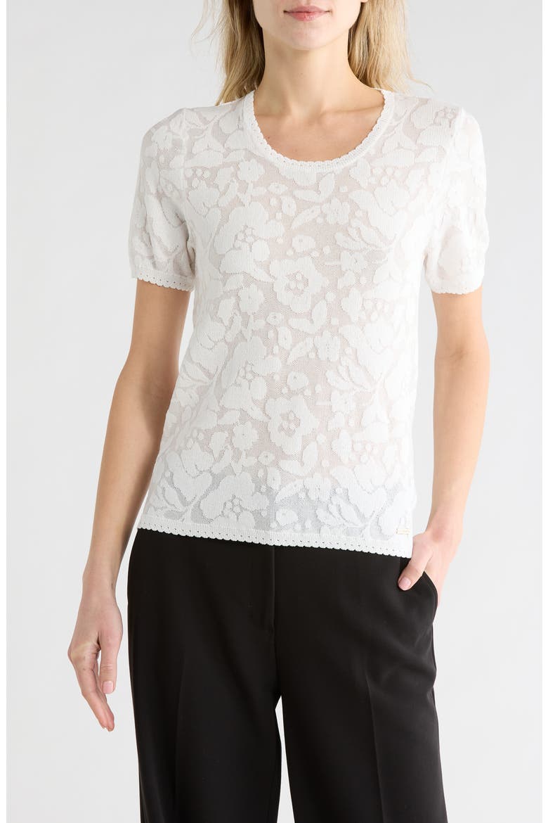 Burnout Floral Top, Main, color, EGRET/ WHITE ORGANZA