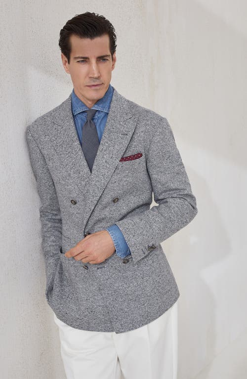 Brunello Cucinelli Sharkskin Blazer In Gray