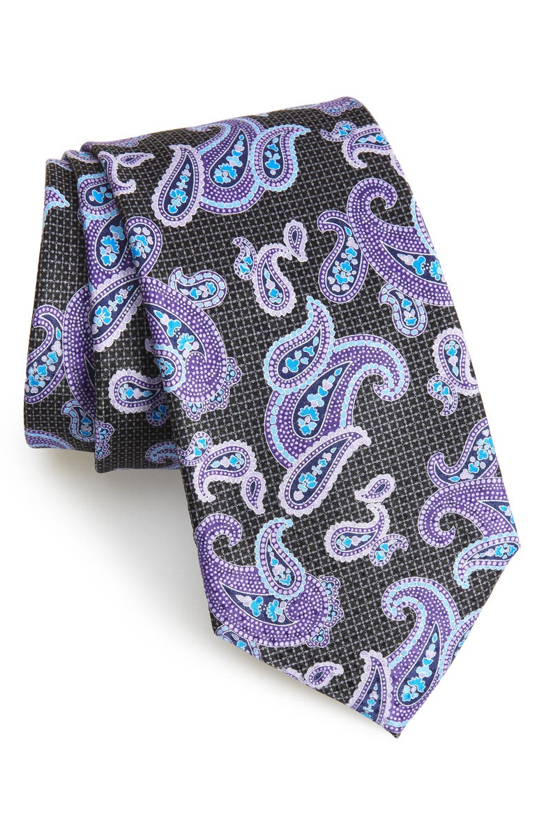 NORDSTROM MEN'S SHOP Paisley Silk X-Long Tie, Main, color, 