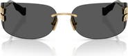 Miu Miu 75mm Oversize Rectangular Wrap Sunglasses