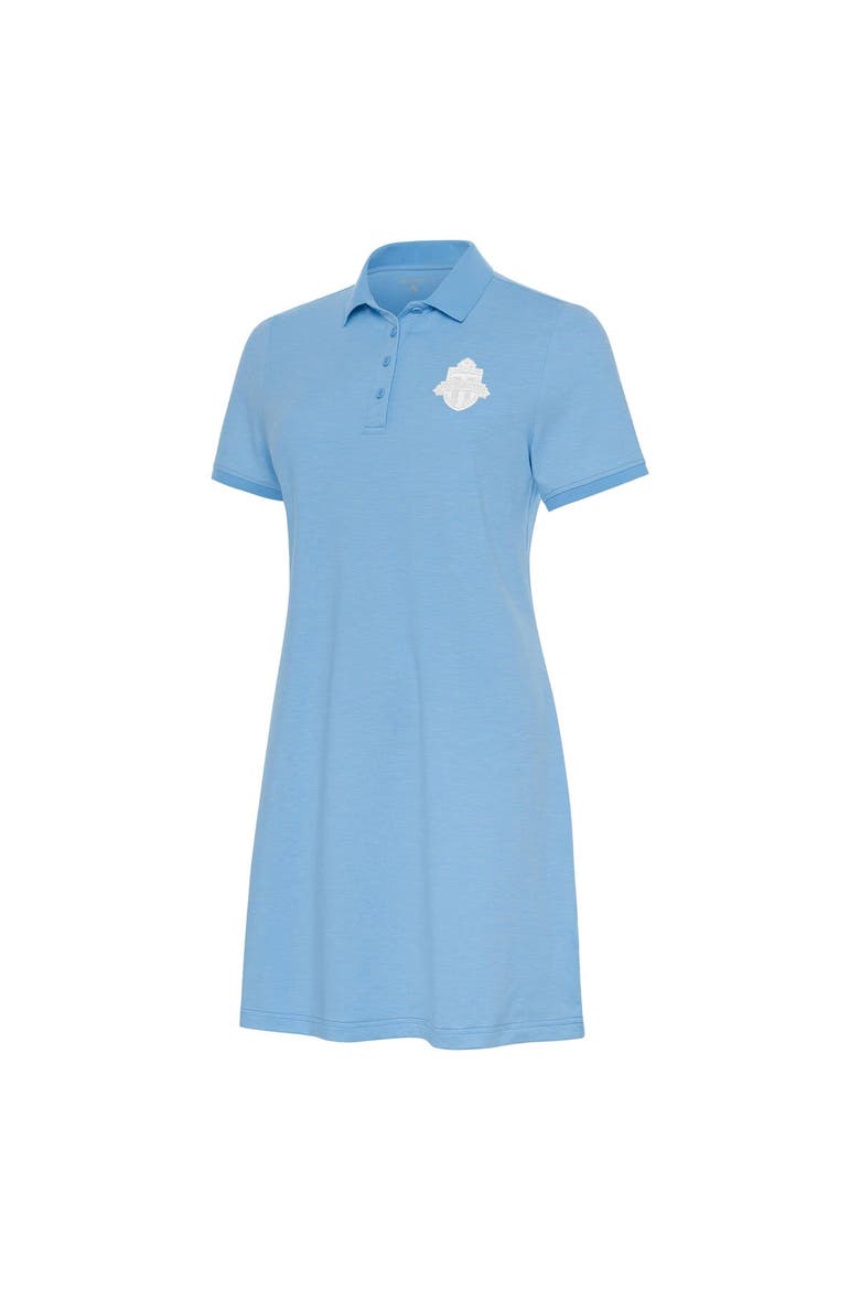 Women's Antigua Light Blue Toronto FC White Logo Play Through Polo Dress, Main, color, Light Blue