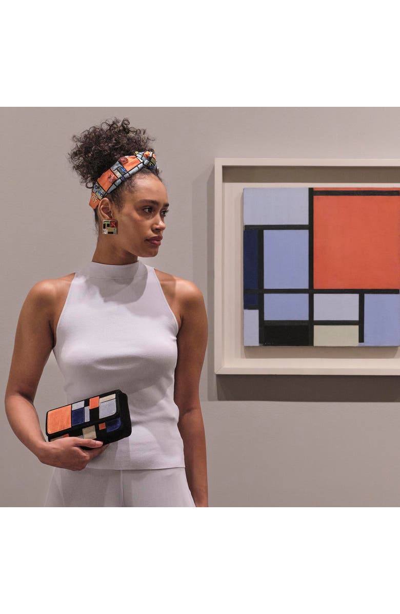 Lele Sadoughi The Met Knotted Mondrian Embroidered Headband, Alternate, color, Composition 999