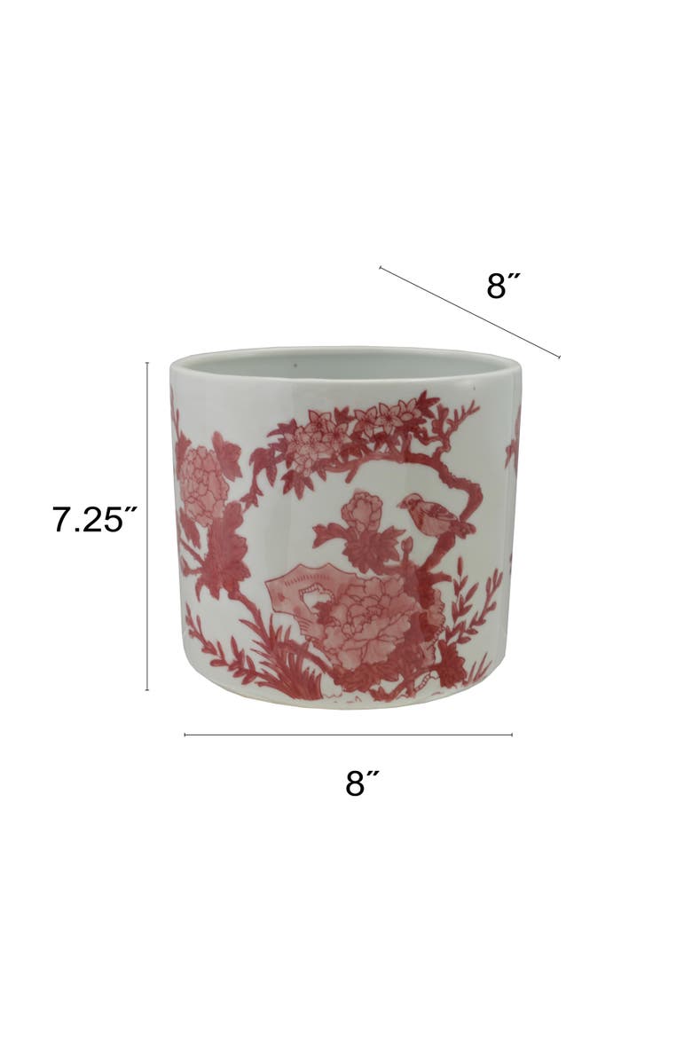 Stoneware Botanical Pattern Planter, Alternate, color, Multicolor