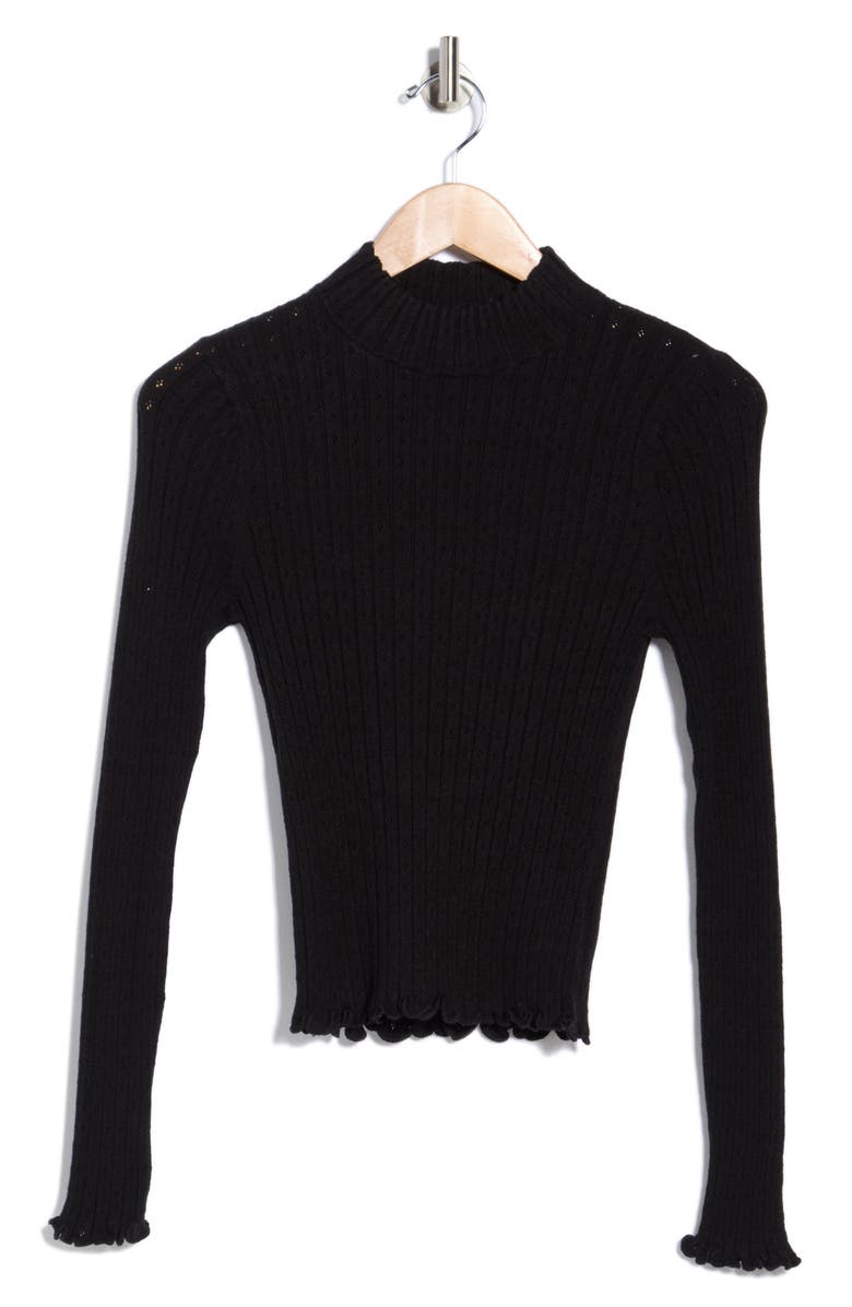 Elodie Pointelle Stitch Top, Alternate, color, Black