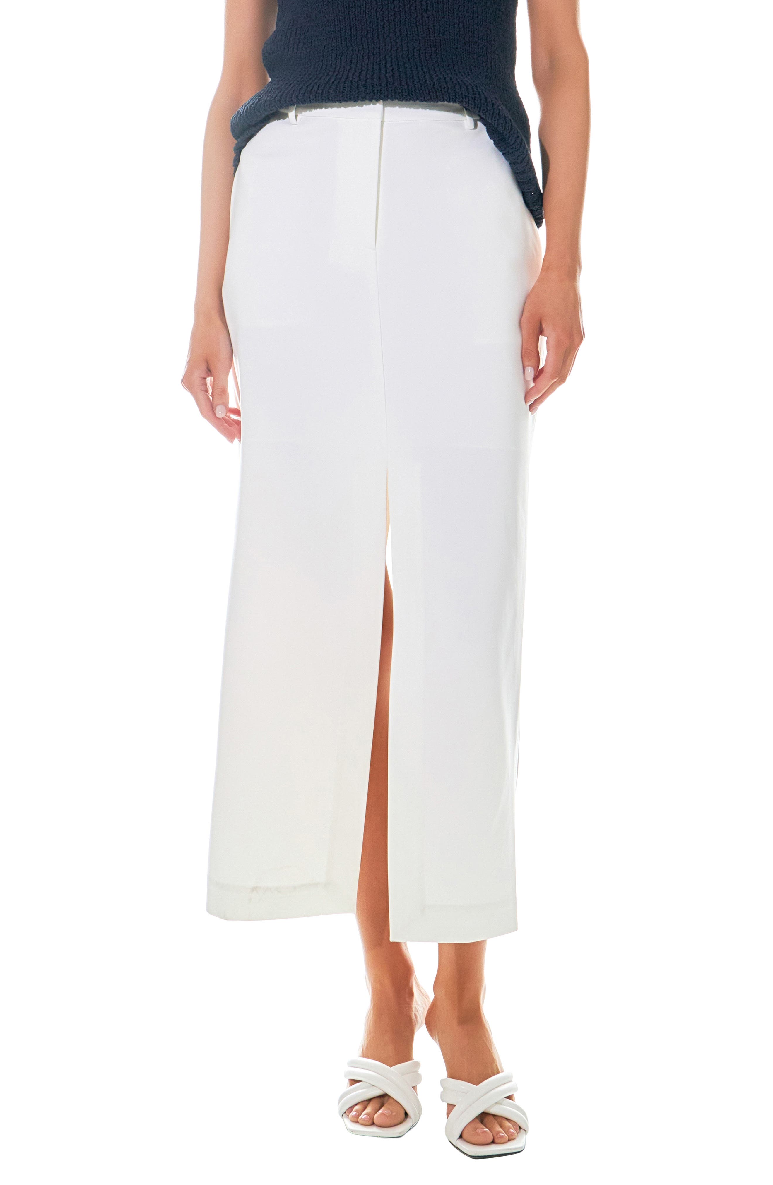 Front Slit Mid Rise Maxi Skirt - image 3