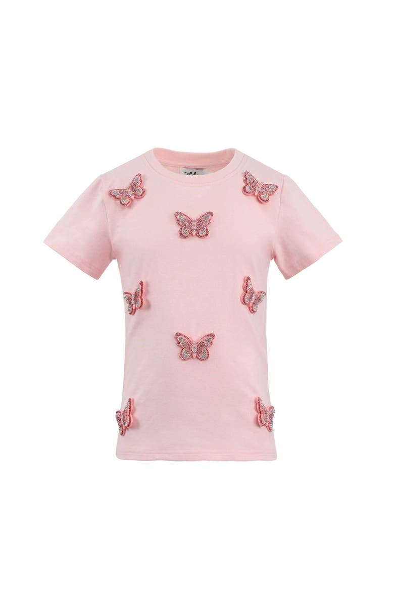 Lola + The Boys Crystal Butterfly T-shirt, Main, color, Pink