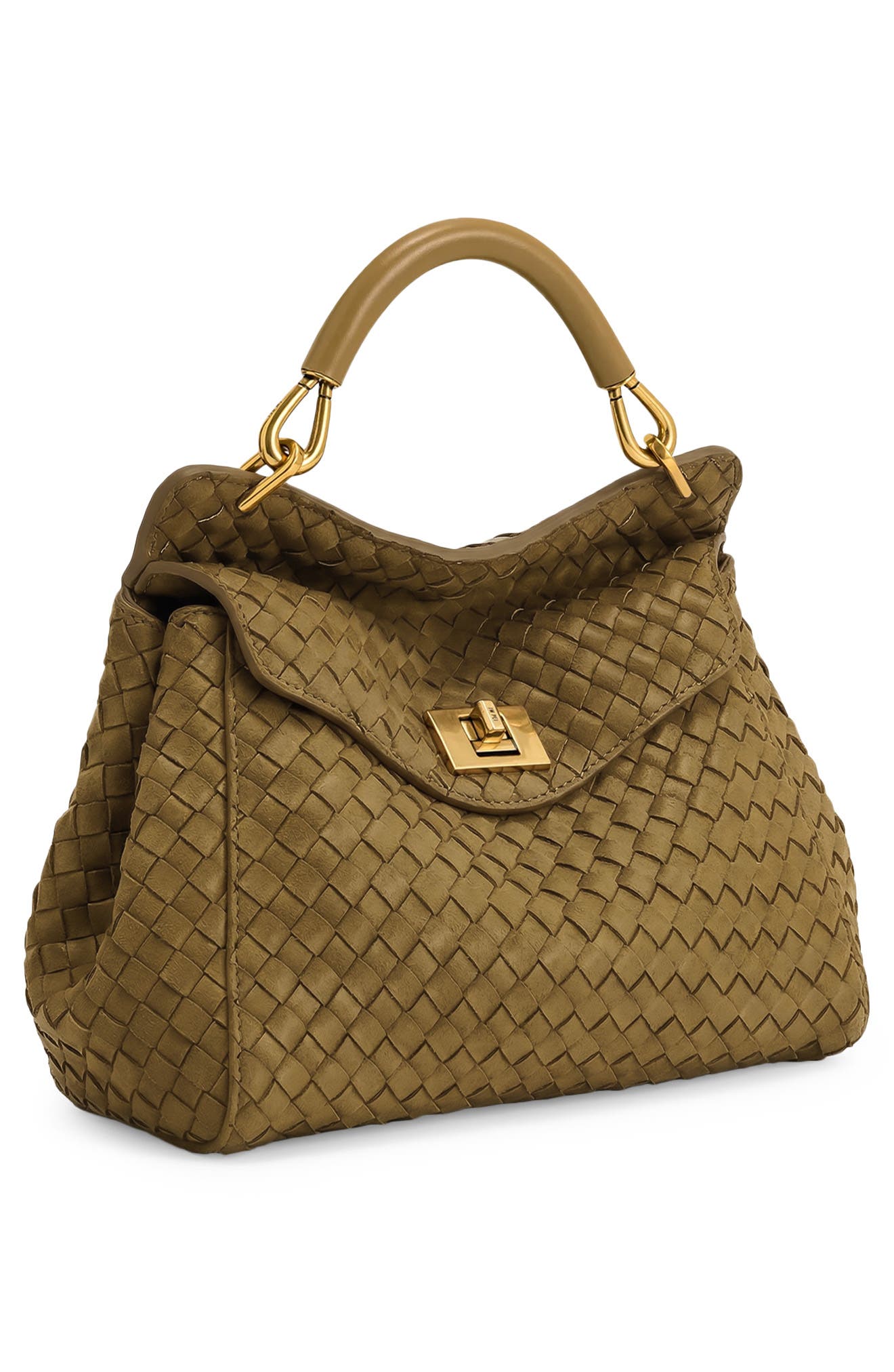 Lucia Faux Suede Top Handle Bag, Alternate, color, OLIVE GREEN