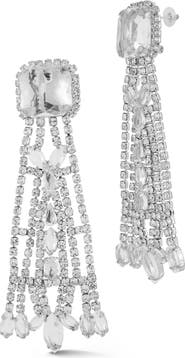 CHLOE AND MADISON Cubic Zirconia Statement Drop Earrings