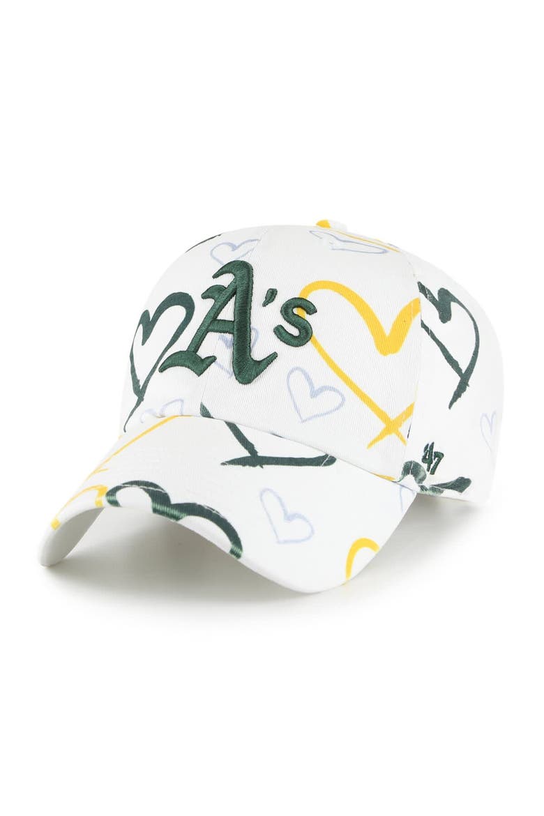 Youth '47 White Oakland Athletics Adore Clean Up Adjustable Hat, Main, color, White