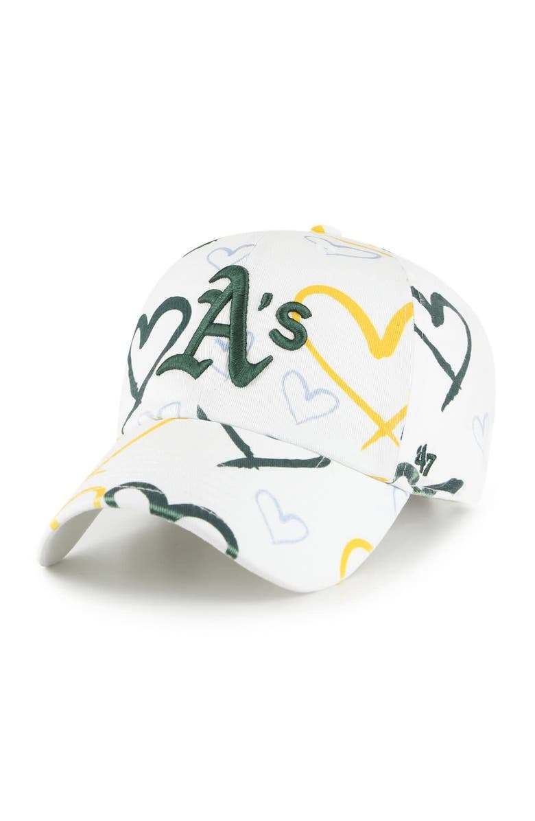 '47 Youth '47 White Oakland Athletics Adore Clean Up Adjustable Hat, Main, color, White