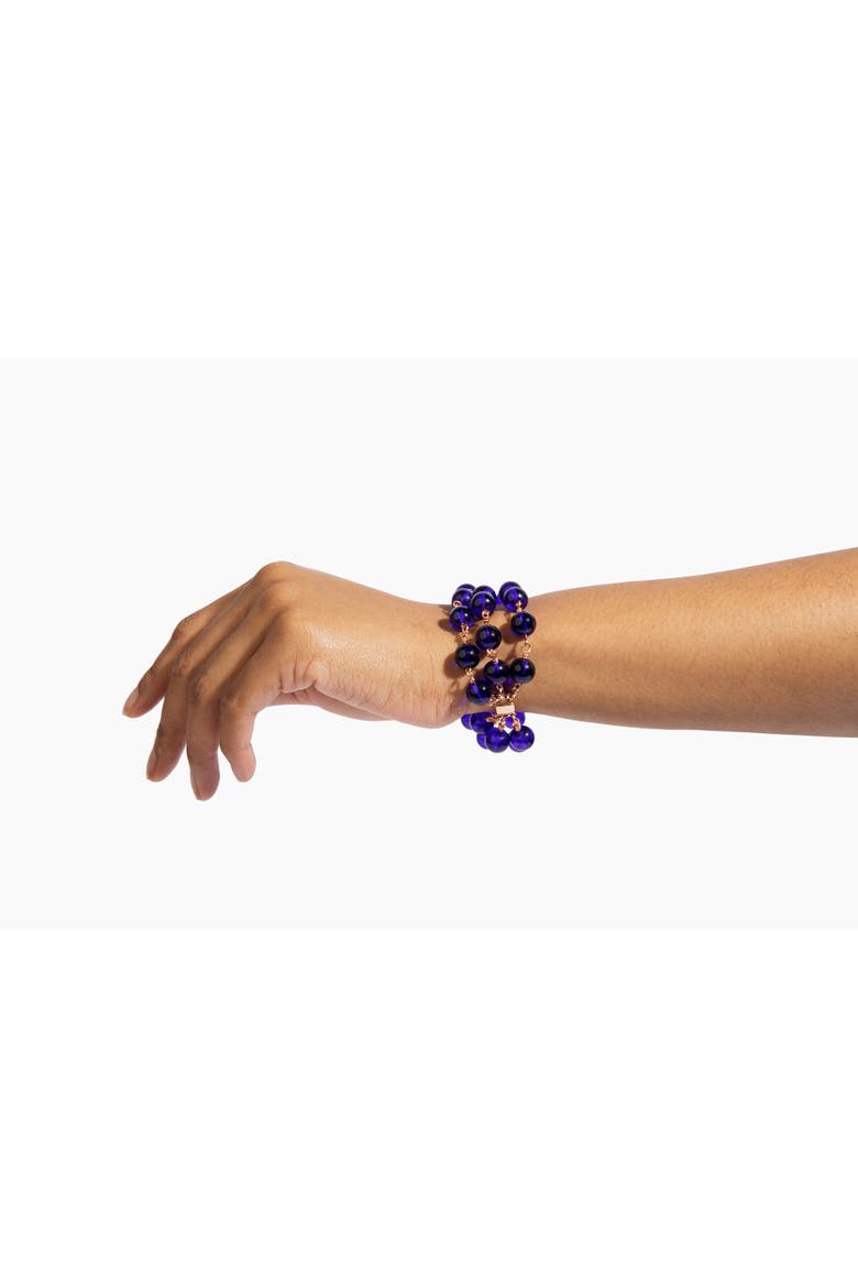 Azule Cat-Eye Glass Bead Bracelet, Alternate, color, Blue