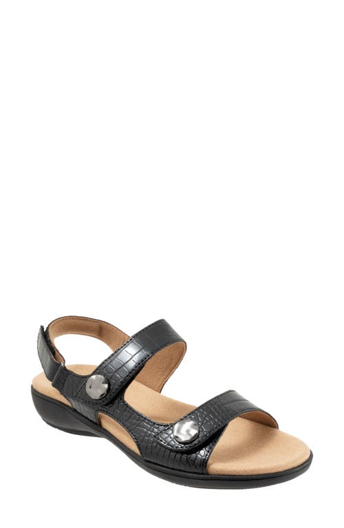 Trotters Romi Croco Slingback Sandal In Black