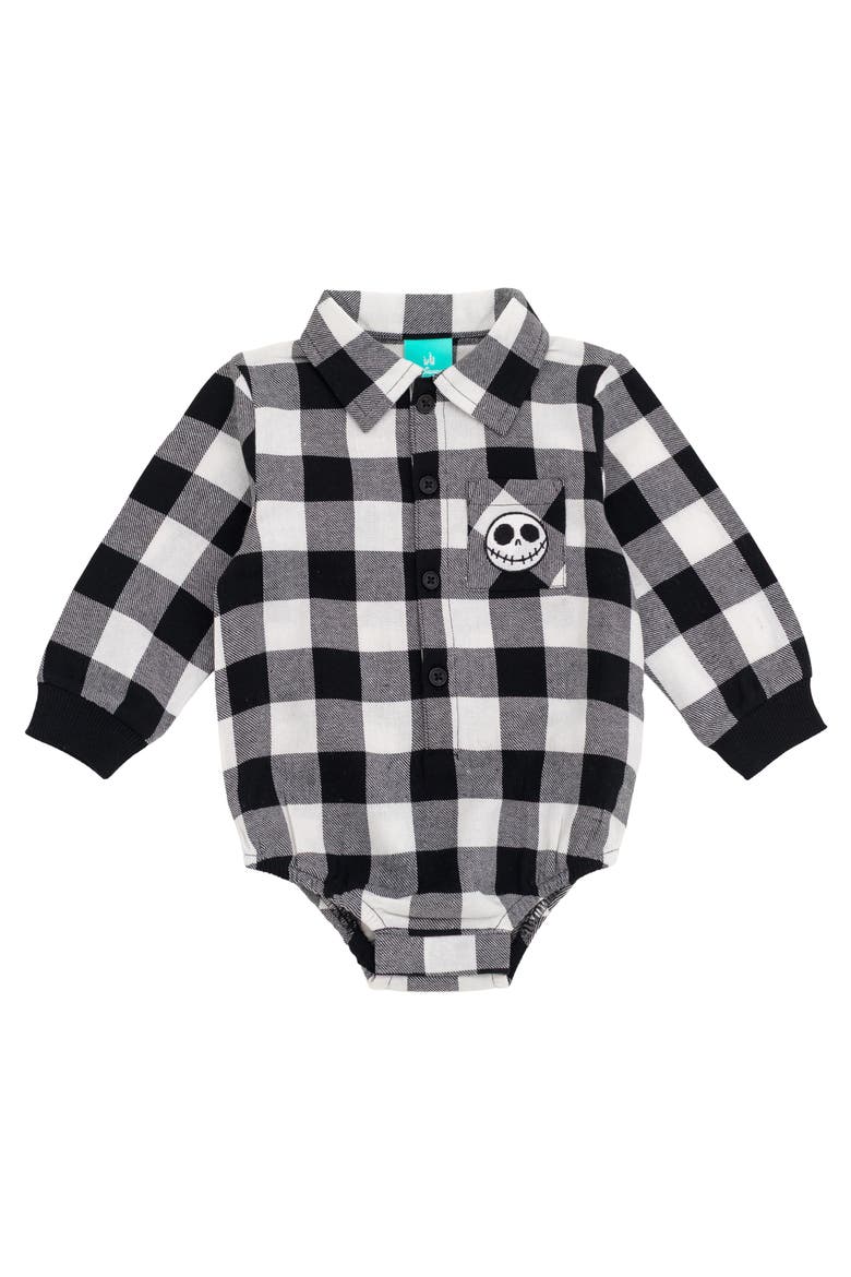 Nightmare Before Christmas Jack Skellington One Piece Bodysuit, Main, color, Jack Skellington Gray