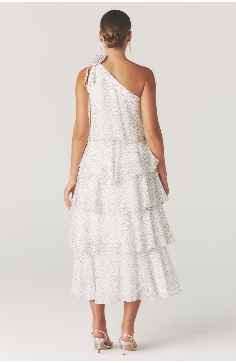 Six Stories Amora Corsage Detail Tiered Midaxi Dress, Alternate, color, White