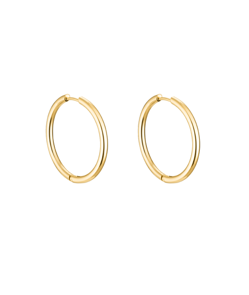 Hey Harper Small Thin Ruby Earrings In Gold